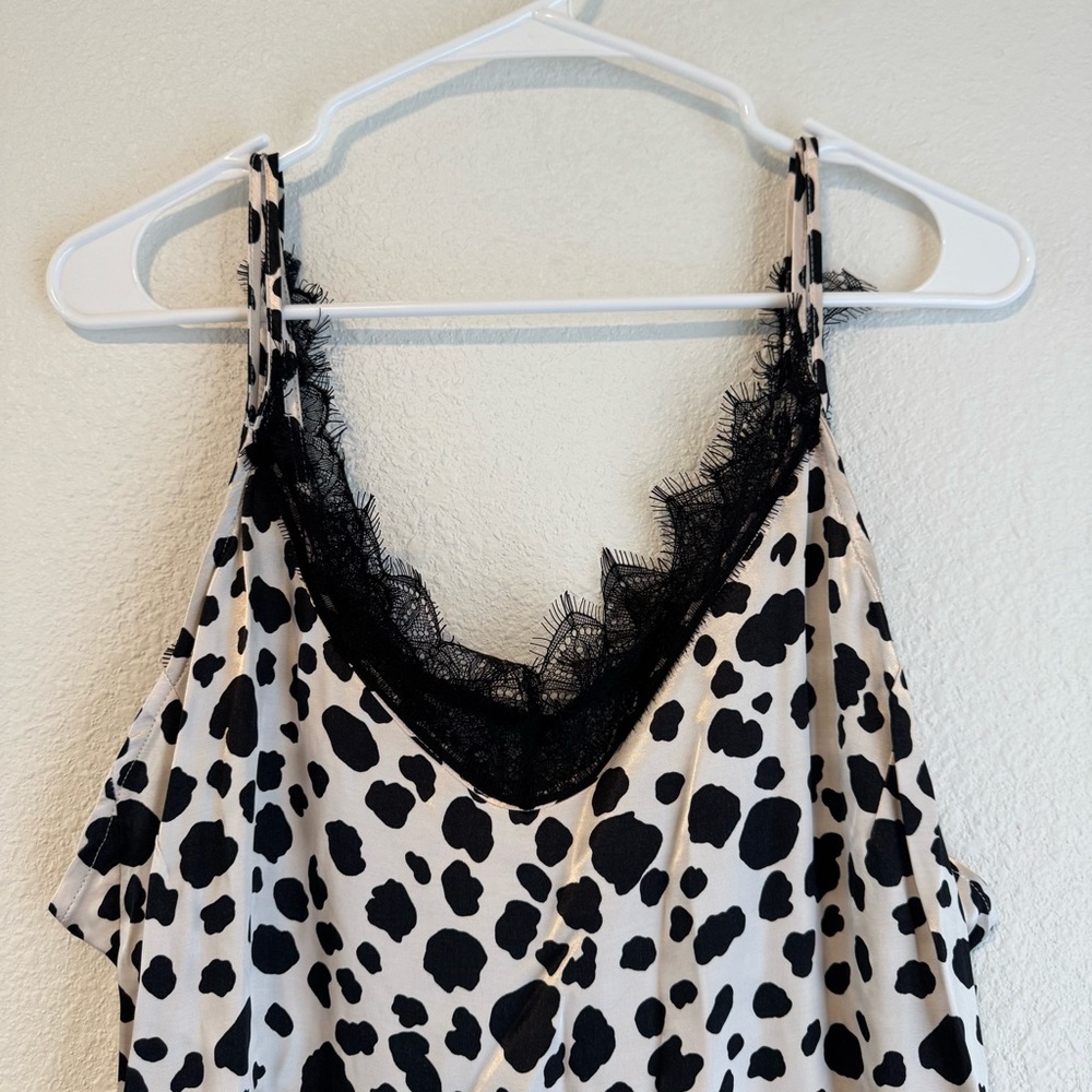 Anthropologie V-Neck Open-Back Slip Midi Dress NWT in Black & White Small - Picture 4 of 15